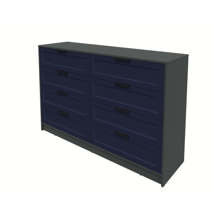 Kомод Тренд КТ-К157 (Антрацит ЛДСП/ Индиго ЛМДФ) Ш1565 В1020 Г451